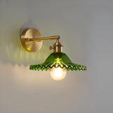 Vintage Fluted Glass Brass Geometric Wall Sconce Image - 6