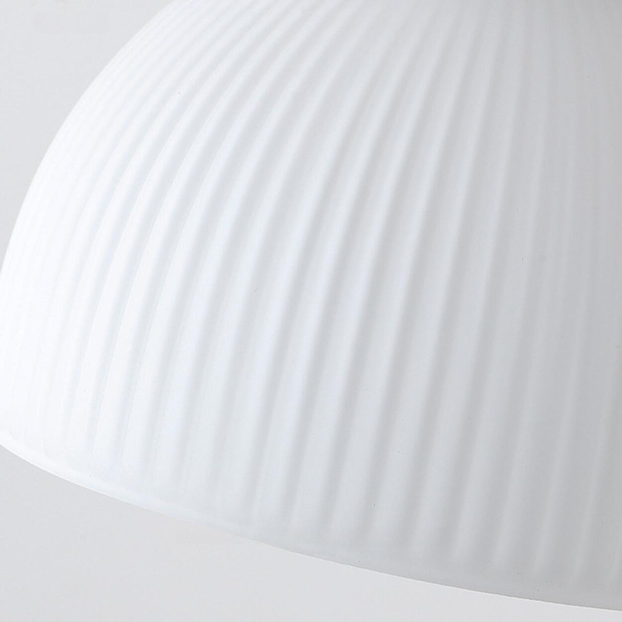 Vintage Geometric Ribbed Milk Glass Pendant Light Image - 14