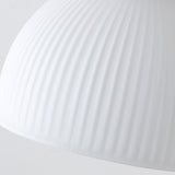 Vintage Geometric Ribbed Milk Glass Pendant Light Image - 14