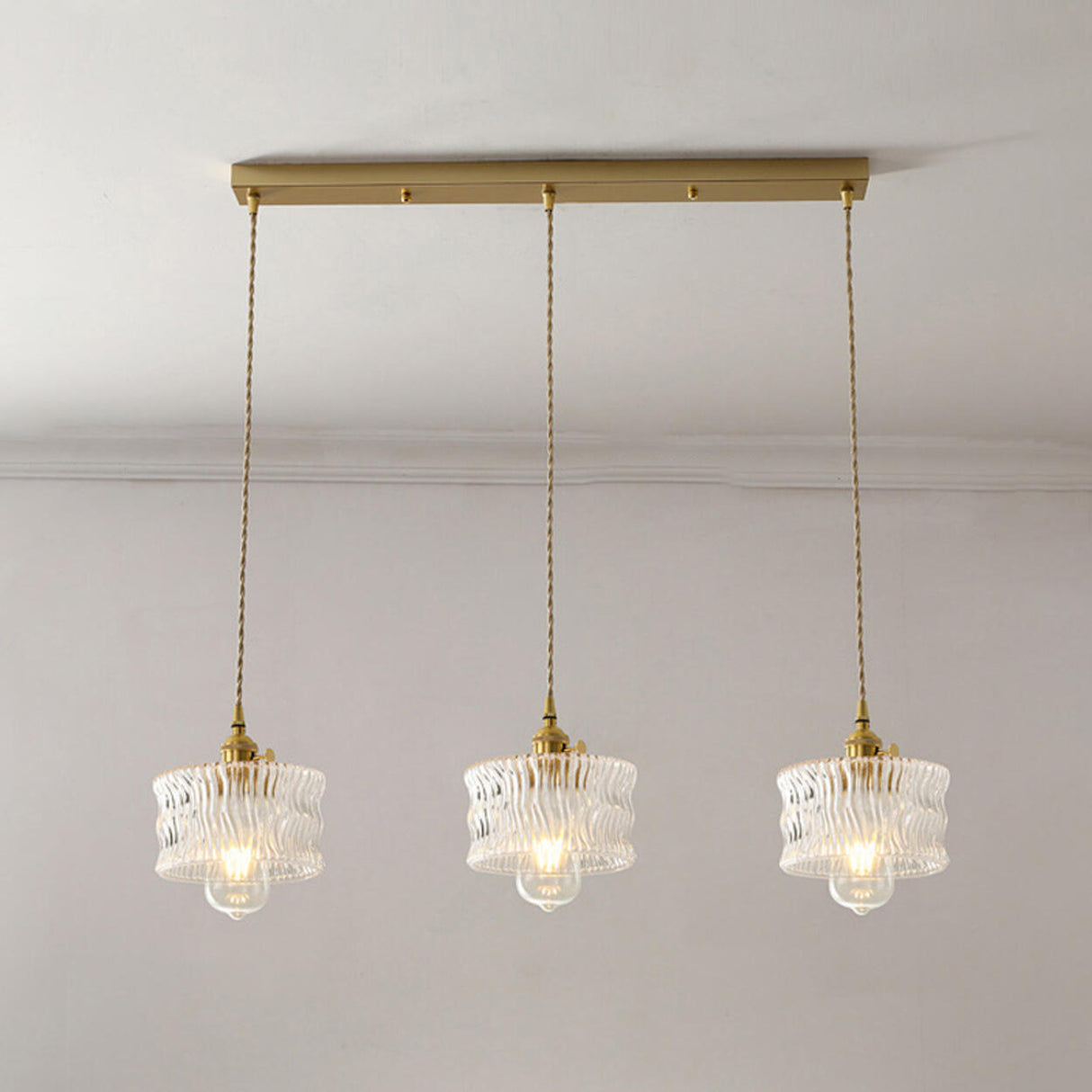 Vintage Glass Pendant Island Ceiling Lights Set Image - 16