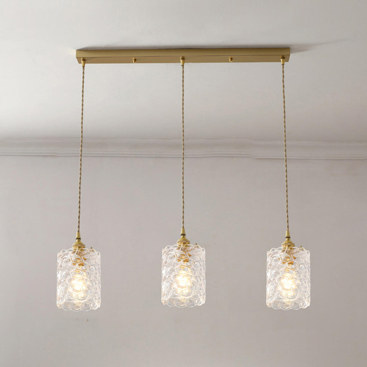 Vintage Glass Pendant Island Ceiling Lights Set Image - 18