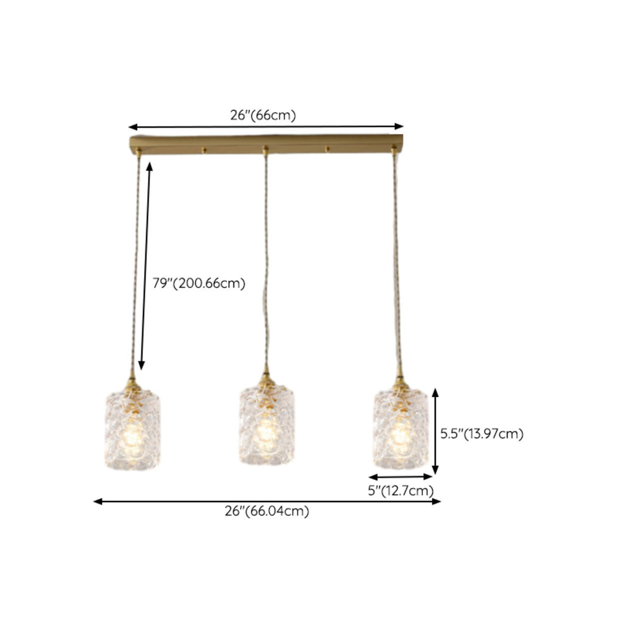 Vintage Glass Pendant Island Ceiling Lights Set 