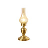 Vintage Glass Shade Candlestick Brass Base Table Lamp Image - 5