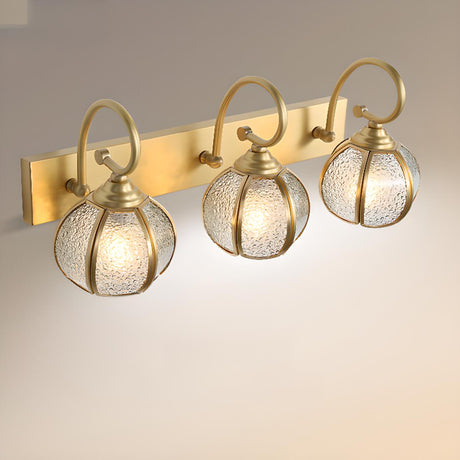 Vintage Gold 3-Light Globe Glass Vanity Light Image - 1