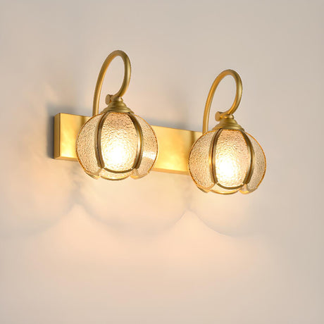 Vintage Gold 3-Light Globe Glass Vanity Light Image - 2