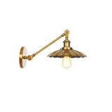 Vintage Gold Adjustable Cone Industrial Wall Sconce Image - 10