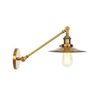 Vintage Gold Adjustable Cone Industrial Wall Sconce Image - 11