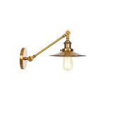 Vintage Gold Adjustable Cone Industrial Wall Sconce Image - 12