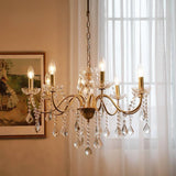 Vintage Gold Clear Crystal Candelabra Chandelier Image - 12