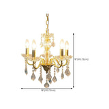 Vintage Gold Clear Crystal Candelabra Chandelier #size