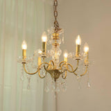 Vintage Gold Clear Crystal Candelabra Chandelier Image - 2