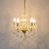 Vintage Gold Clear Crystal Candelabra Chandelier Image - 6