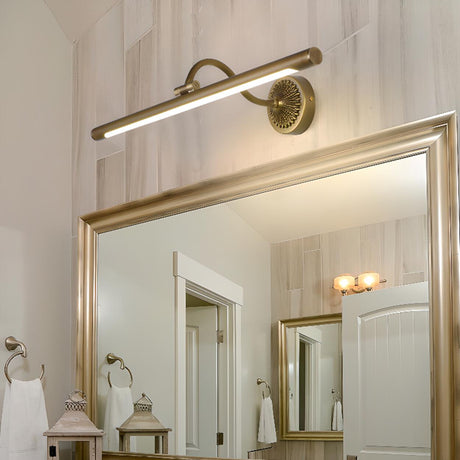 Vintage Gold Cylinder LED Bathroom Vanity Light Image - 1