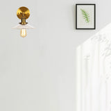 Vintage Gold Geometric Ribbed Wall Light Fixtures Image - 1