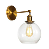 Vintage Gold Geometric Ribbed Wall Light Fixtures Image - 9