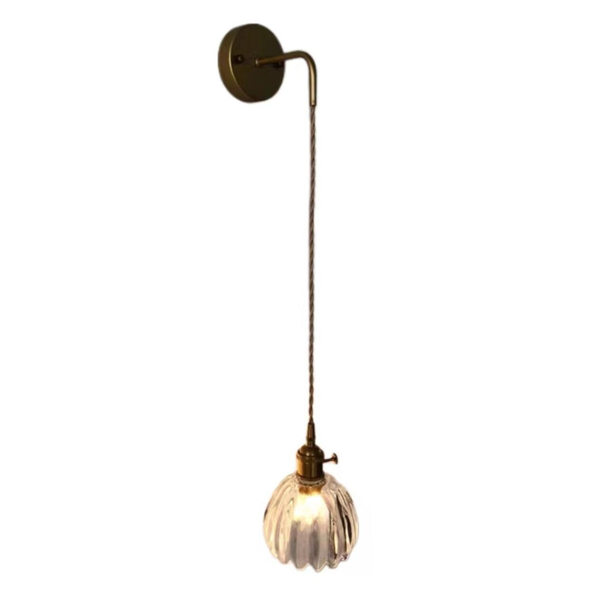 Vintage Gold Glass Pendant Light Sconce Image - 1