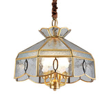 Vintage Gold Lantern Dome Pendant Light Chandelier Bedroom Image - 2