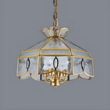 Vintage Gold Lantern Dome Pendant Light Chandelier Bedroom Image - 3