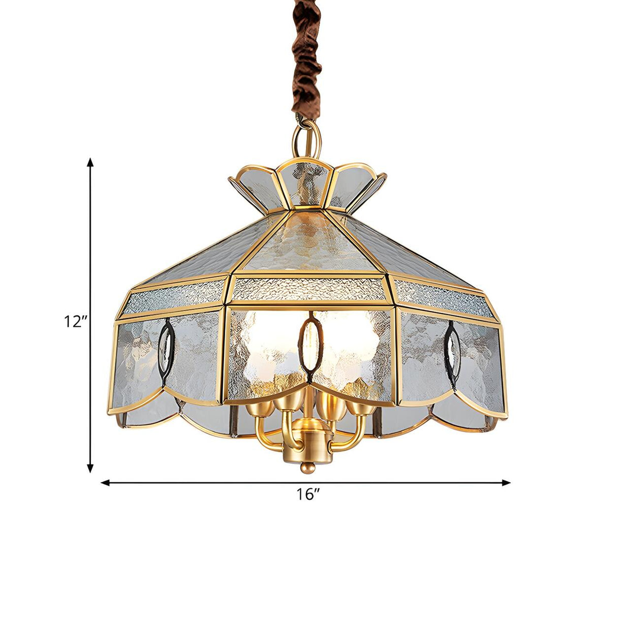 Vintage Gold Lantern Dome Pendant Light Chandelier Bedroom 