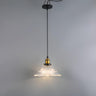 Vintage Green Clear Glass Cone Ceiling Pendant Light Image - 3