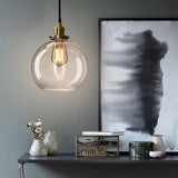 Vintage Industrial Clear Glass Dome Pendant Light Image - 4