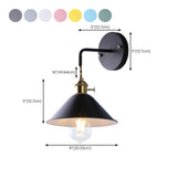 Vintage Industrial Cone Bedroom LED Wall Sconce #size