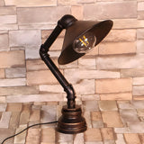 Vintage Industrial Cone Metal Bedroom Small Table Lamp Image - 2