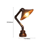 Vintage Industrial Cone Metal Bedroom Small Table Lamp #size