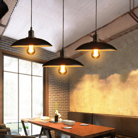 Vintage Industrial Dome Iron Pendant Light Dining Room Image - 1