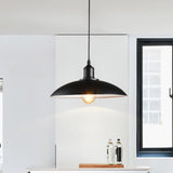 Vintage Industrial Dome Iron Pendant Light Dining Room Image - 5