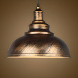 Vintage Industrial Round Matte Metal Pendant Light Image - 5