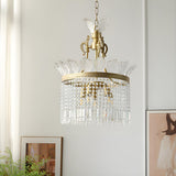 Vintage Leaf Shape Gold Crystal Chandelier Image - 16