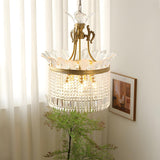 Vintage Leaf Shape Gold Crystal Chandelier Image - 3