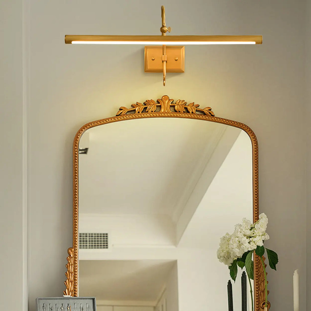 Vintage LED Bar Brass Metal Bathroom Vanity Light Image - 3