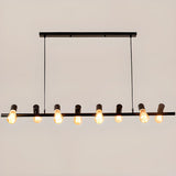 Vintage Linear Island Pendant Light with Exposed Bulbs Image - 10