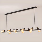 Vintage Linear Island Pendant Light with Exposed Bulbs Image - 12