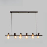 Vintage Linear Island Pendant Light with Exposed Bulbs Image - 6