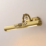 Vintage Linear Wall-Mounted Gold Vanity Light Fixture Image - 6