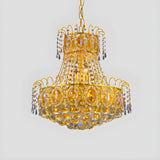 Vintage Luxury 2 Tiers Gold Crystal Pendant Chandelier Image - 3