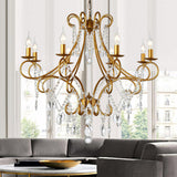 Vintage Luxury Glassy Crystal Branching Candle Chandelier Image - 1