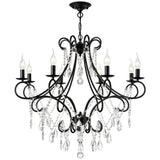 Vintage Luxury Glassy Crystal Branching Candle Chandelier Image - 10