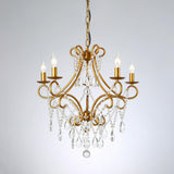 Vintage Luxury Glassy Crystal Branching Candle Chandelier Image - 18