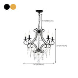 Vintage Luxury Glassy Crystal Branching Candle Chandelier Image - 22