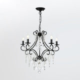 Vintage Luxury Glassy Crystal Branching Candle Chandelier Image - 5