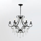 Vintage Luxury Glassy Crystal Branching Candle Chandelier Image - 9