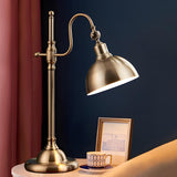 Vintage Luxury Golden Bell Bronze Bedside Table Lamp Image - 2