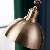 Vintage Luxury Golden Bell Bronze Bedside Table Lamp Image - 7