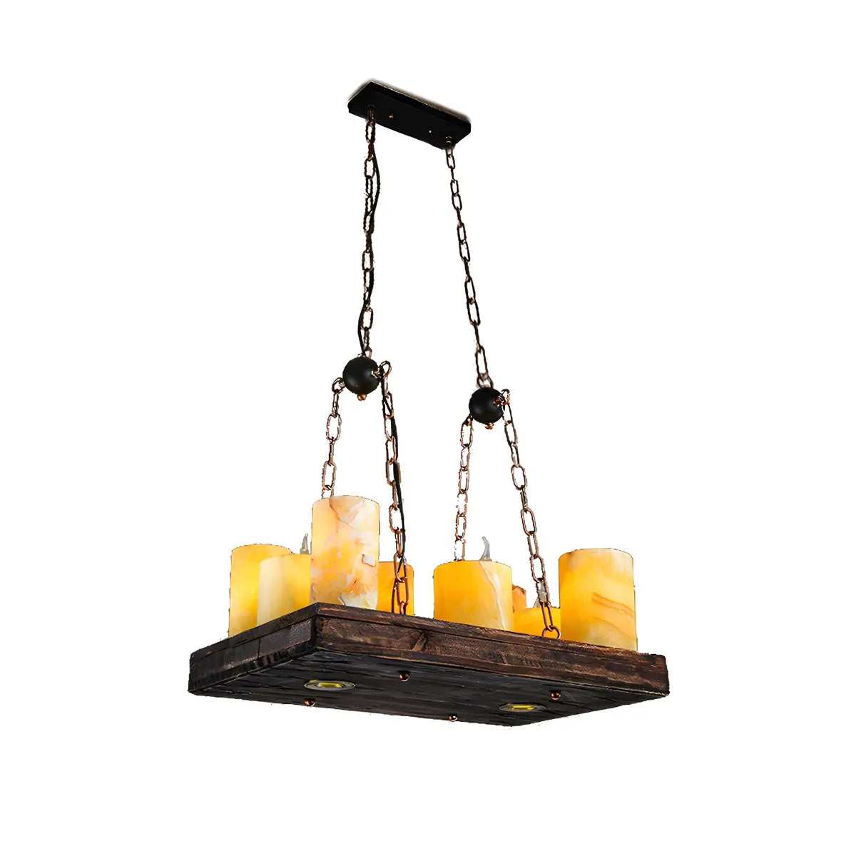 Vintage Marble Alabaster Candle Dining Island Ceiling Light Image - 9