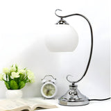 Vintage Metal Flower Curved Arm Bedroom Table Lamp Image - 10