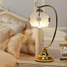 Vintage Metal Flower Curved Arm Bedroom Table Lamp Image - 2